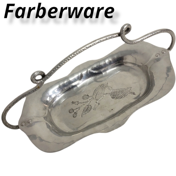 Vintage Wrought Farberware Tray Hammered Alminum Brooklyn NY - Picture 1 of 9